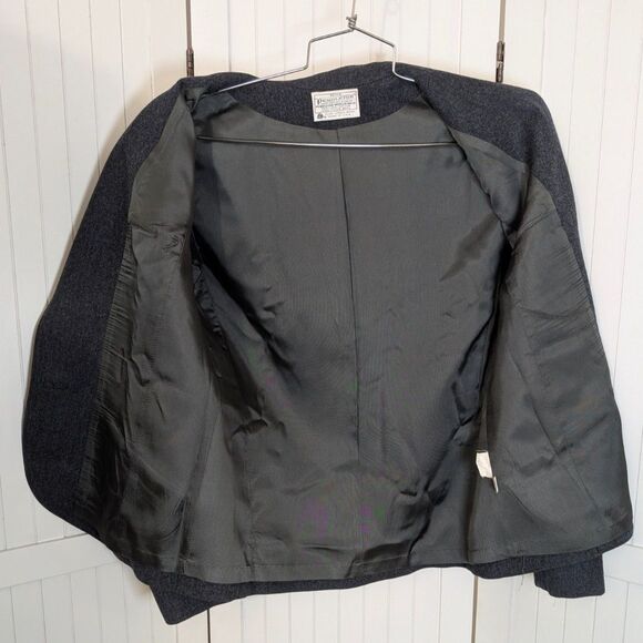 Pendleton Wool Blazer Jacket Gray Women 12 Vintage USA 100% Virgin Wool Classic - Picture 4 of 7